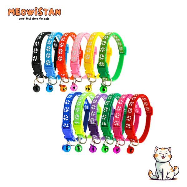 Collars with Paw print & Bell