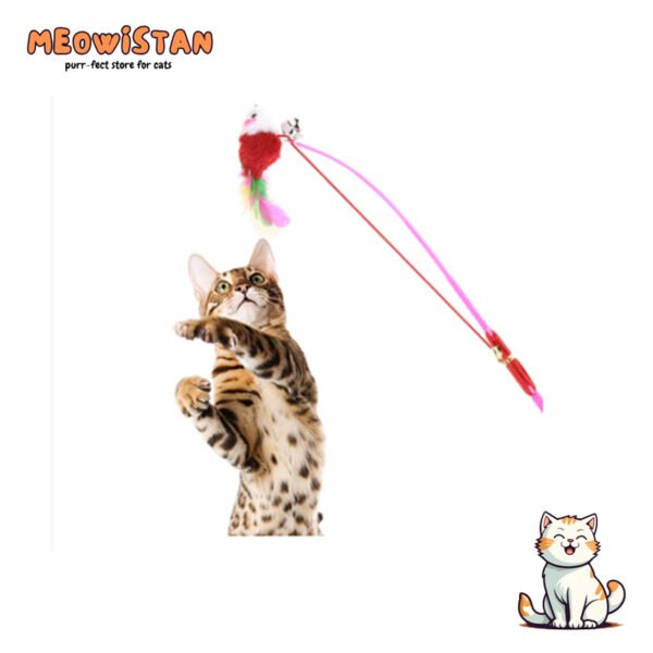 Cat Teaser Stick with Mouse Bell - Image 2